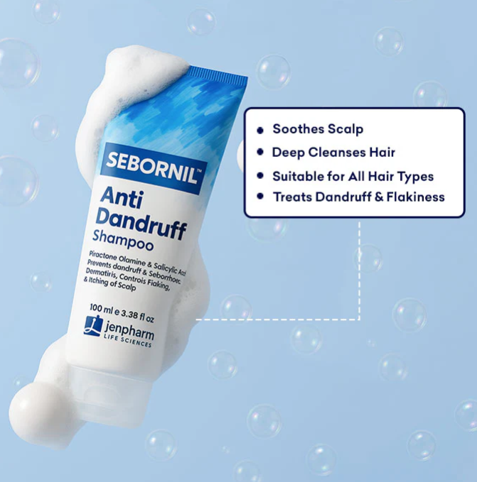 SEBORNIL ANTI DANDRUFF SHAMPOO (PIROCTONE OLAMINE & SALICYLIC ACID) 100ML - Image 2